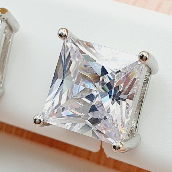8MM S925 Sterling Silver CZ Stud Earrings for Women/Girl, US19251038 - Picture 8 of 9